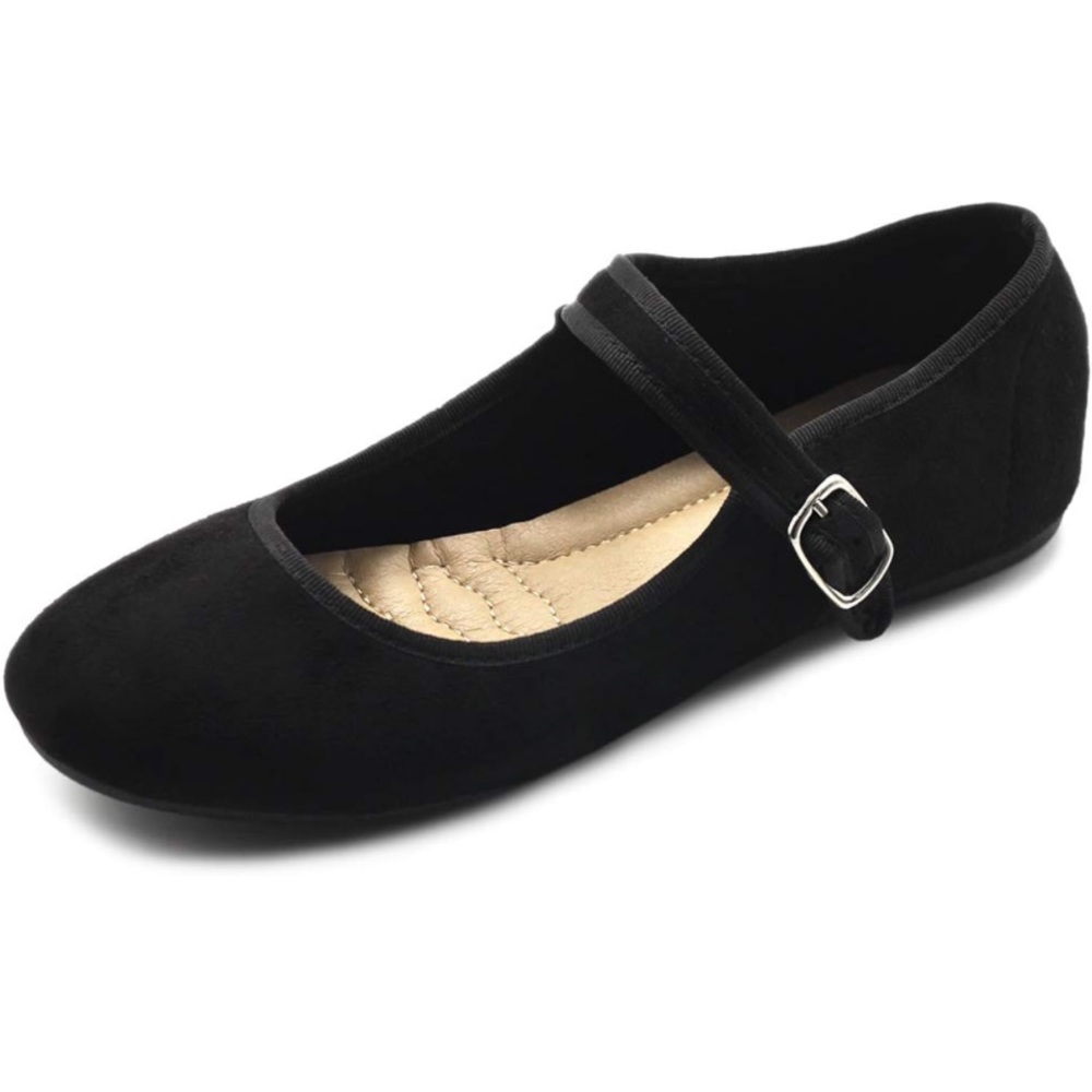 Ollio Women's Shoes Black Casual Mary
Jane Lightweight Ballet Flats Size:9